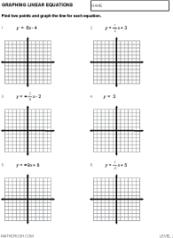 Preview of math worksheet on Graphing Linear Equations - Level 2
