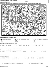 Preview of math art worksheet on Decimal Review - Level 2