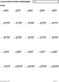 First page of Long Division - LEVEL 2