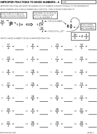 First Page of Improper Fractions to Mixed Numbers
		Worksheet LEVEL 2