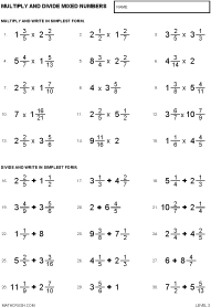 Preview of Multiplying and Dividing Mixed Numbers - Level 3
