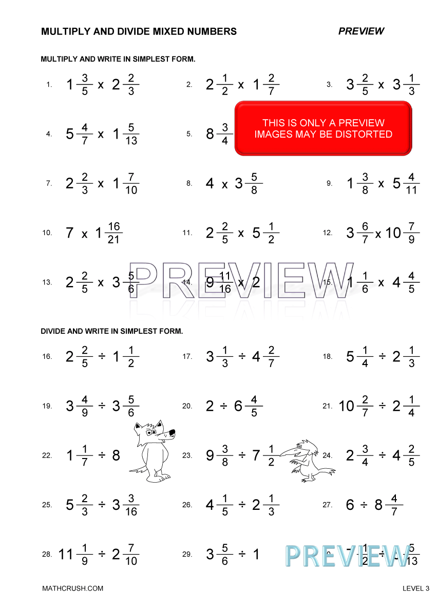 worksheets by math crush fractions
