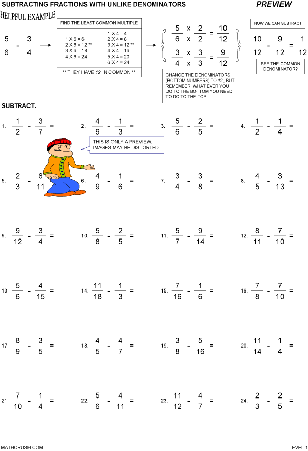 worksheets by math crush fractions