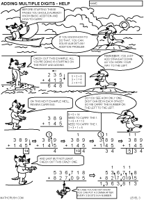 Front cover to Multiple Digit Addition Packet - Level 3