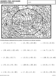 Preview of math art page - Distance Formula - Level 3