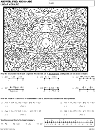 Preview of math art worksheet on Linear Measure - Level 2
