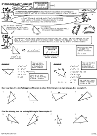 Preview of math worksheet on Pythagorean Theorem - Level 1