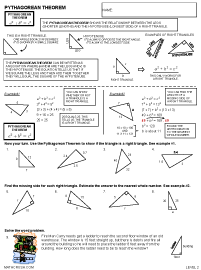Preview of math worksheet on Pythagorean Theorem - Level 2