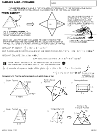 Preview of math worksheet, Surface Area of Pyramids - Level 2