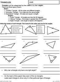 Preview of worksheet on Triangle Names - All Levels