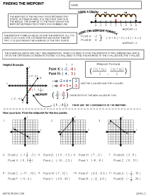 Preview of math worksheet, Finding the Midpoint - Level 2
