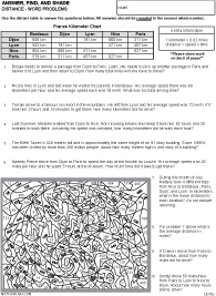 Preview of math art worksheet, Word Problems on Distance - Level 3