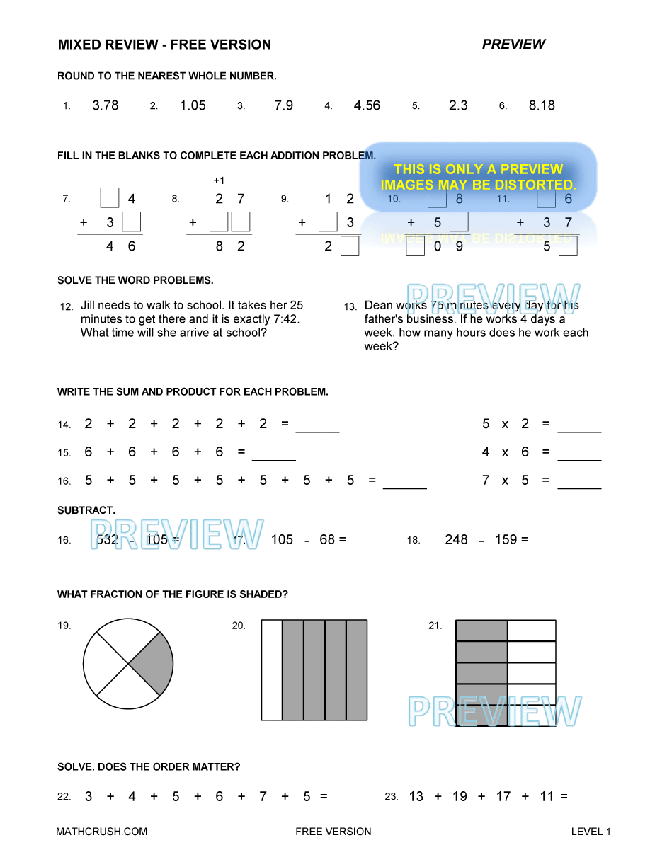 Worksheets Help Pages And Books By Math Crush Free Handouts Addition Subtraction