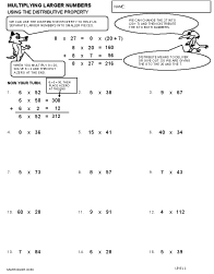 Preview of Multiplying Larger Numbers Using the Distributive Property - Level 1