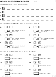 multiples and factors worksheets by math crush
