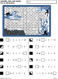 Preview of math worksheet on Fill in the Blanks Art - Level 2