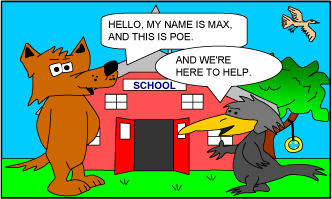 Meet Max and Poe your guide through MathCrush.com