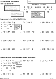 Preview of math worksheet on Associative Property of Addition - Level 1