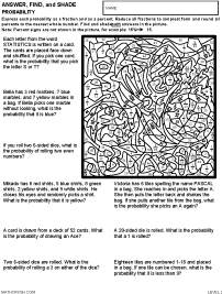 Preview of math art worksheet, Probability - Level 2
