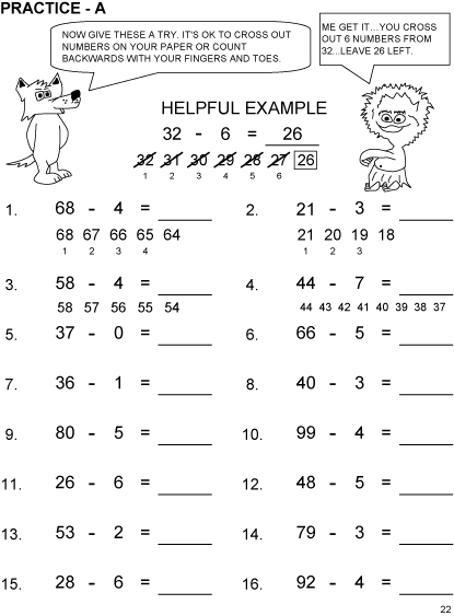 Preview of Basic Subtraction Book - Level 1