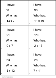 Preview of I Have, Who Has? Multiplication Game 
		 All Levels