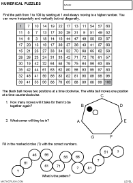 Preview of math worksheet on Math Puzzles - Level 1