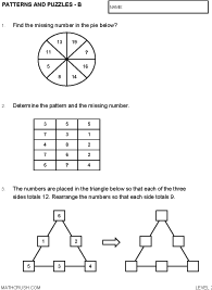 Preview of math worksheet on Patterns and Puzzles - B - Level 2