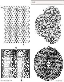 Preview of math worksheet on Mazes - All Levels