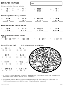 Preview of math art worksheet, Estimation - Level 2