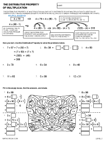 Preview of The Distributive Property Worksheet - Level 2