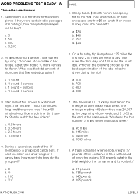 Preview of BAsic Word Problems Test Ready - Level 1